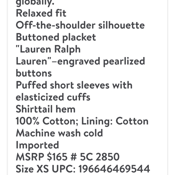 Ralph Lauren, 3XL Off the Shoulder, Eyelet White Top - Picture 4 of 12